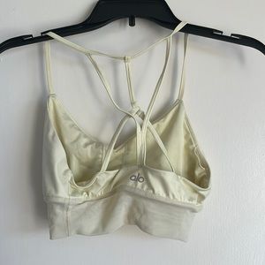 Alo yoga light yellow sports bra